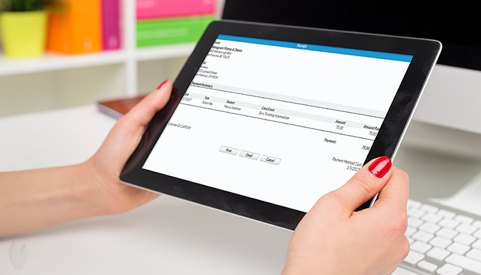 A parent is viewing her payment summary receipt in Jackrabbit Class.