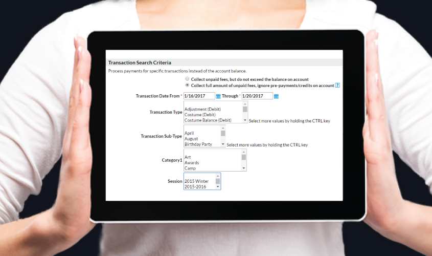 Transaction Search Criteria feature