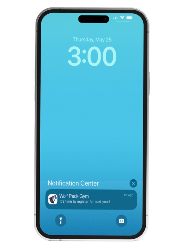 Jackrabbit Plus push notifications screen