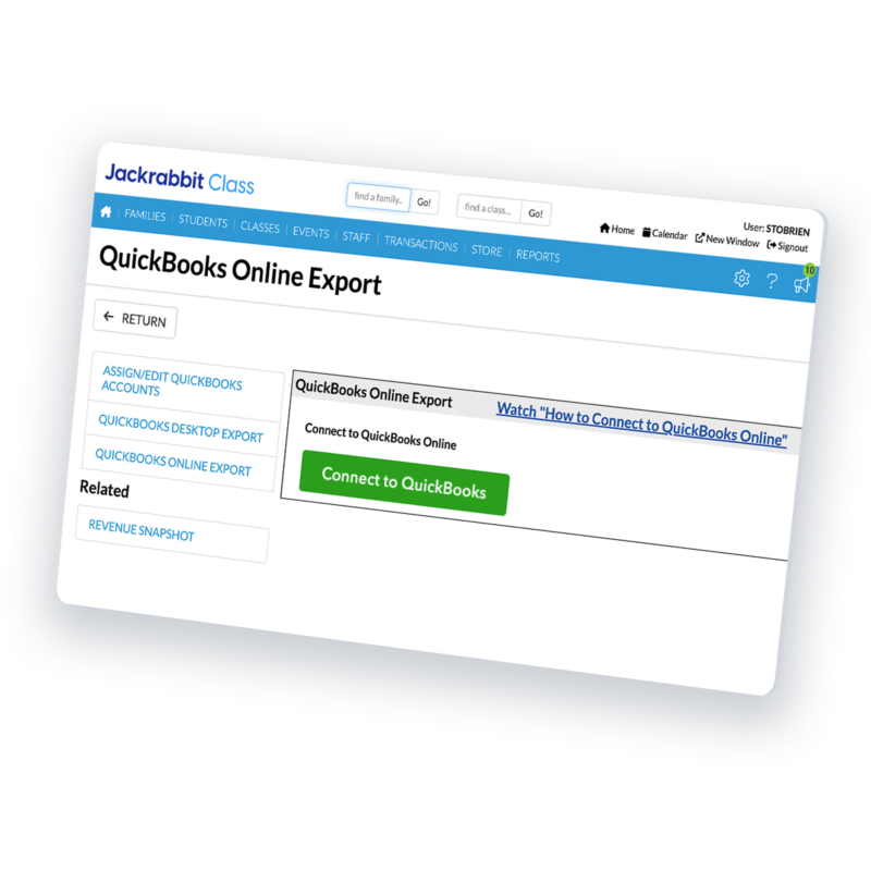 QuickBooks Online Export with Jackrabbit Class