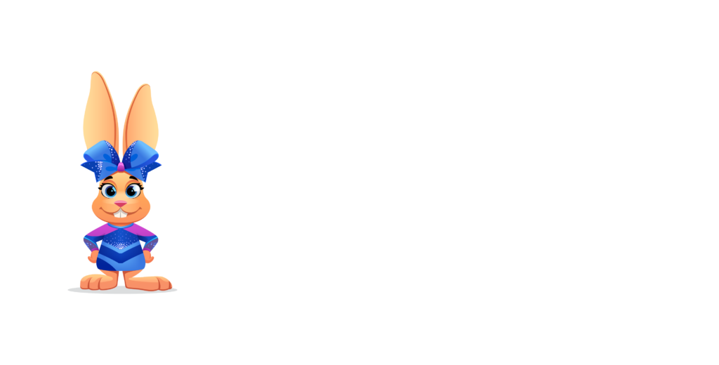 Jackrabbit Cheer URL + Workmark + bunny logo