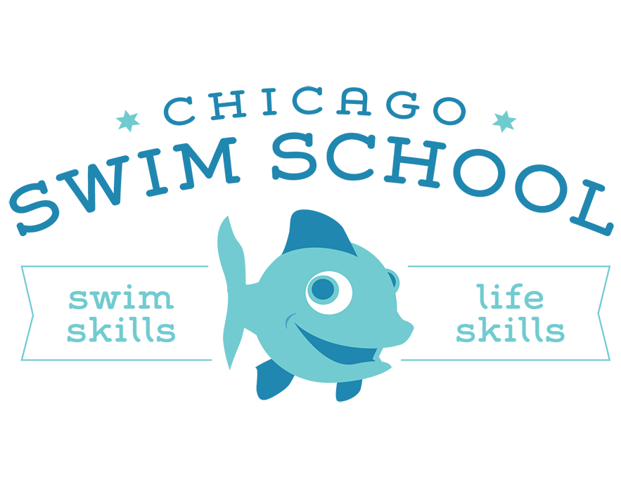 Chicago swim school blue fish logo