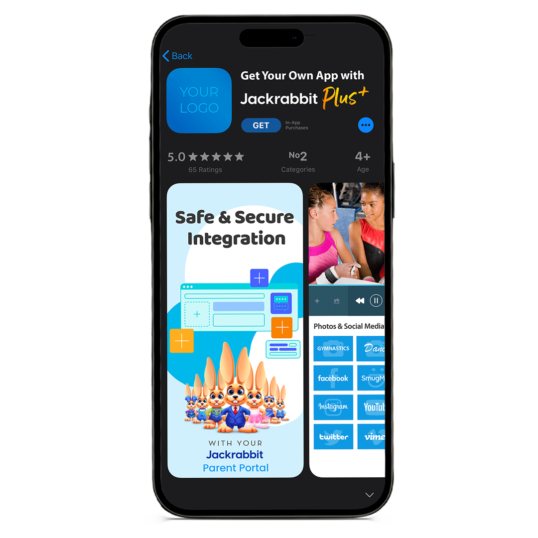 Jackrabbit Class mobile app screen