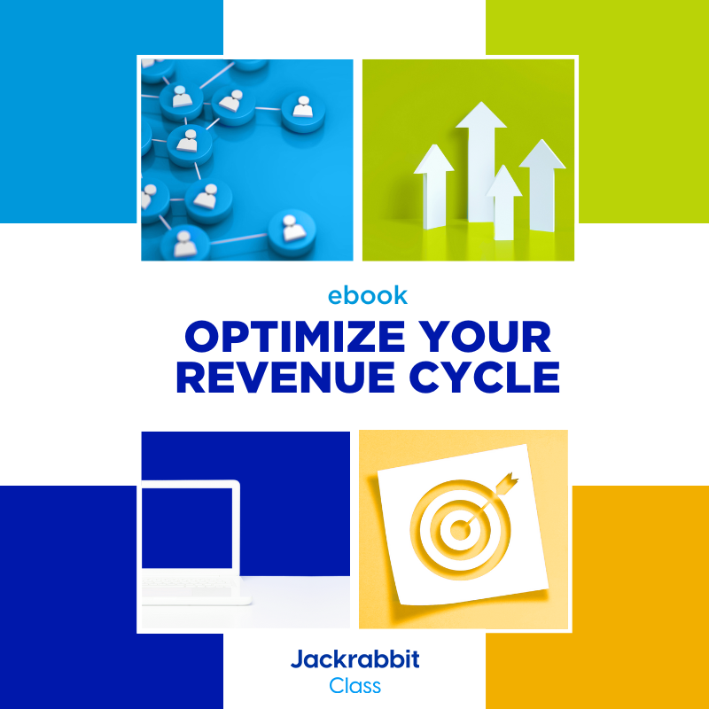 optimize revenue cycle with 4 color blocks ebook grapic
