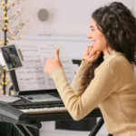 Music Teacher Instructs a Student During a Virtual Lesson