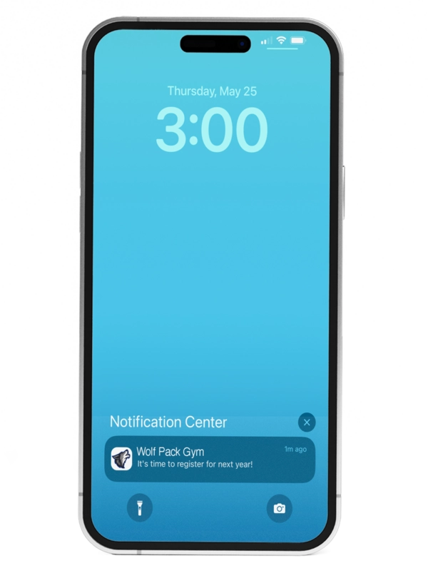 Jackrabbit Plus push notifications screen