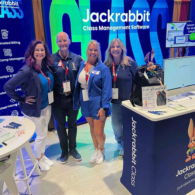 jackrabbit staff at trade show