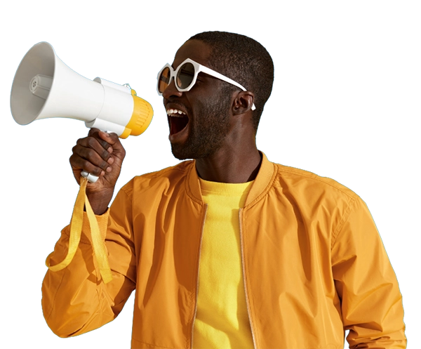 Refer your friends to Jackrabbit Class - megaphone man