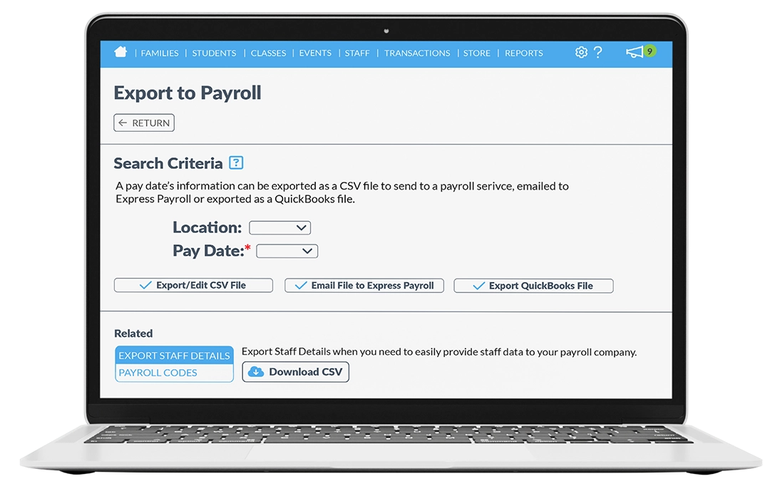 payroll screen laptop